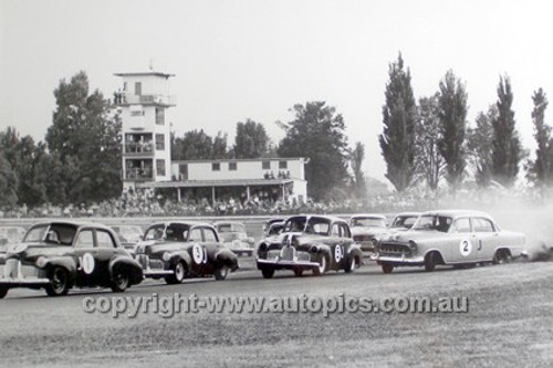 63037 - Battle of the Holdens - B. Seton, B. McPhee, S. Martin & Max Stahl  - 10th February 1963 Warwick Farm  - Max Stahl Collection