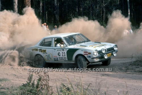 779456 - Ian Hill  &  Graham Roser, Mitsubishi Lancer- 1977 Southern Cross Rally - Photographer Lance J Ruting