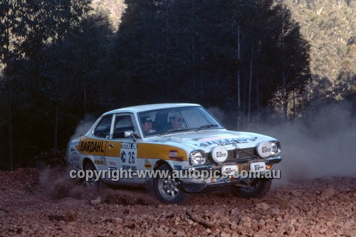 779458 - Frank Neale  &  Brian McGuirk, Mitsubishi Lancer - 1977 Southern Cross Rally - Photographer Lance J Ruting