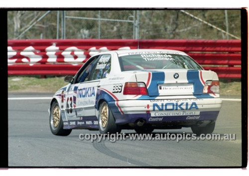 98877 - JASON RICHARDS / BARRIE THOMLINSON, BMW 320i - AMP 1000 Bathurst 1998 - Photographer Marshall Cass