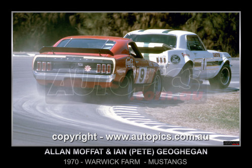 70WF06RT7000-F - Allan Moffat & Ian (Pete) Geoghegan, Warwick Farm, 1970, Mustangs - Photographer Russell Thorncraft