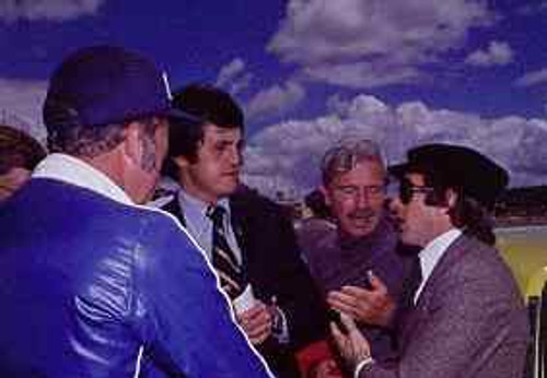 76602  -  Jackie Stewart talking to the Press  -  Bathurst 1976