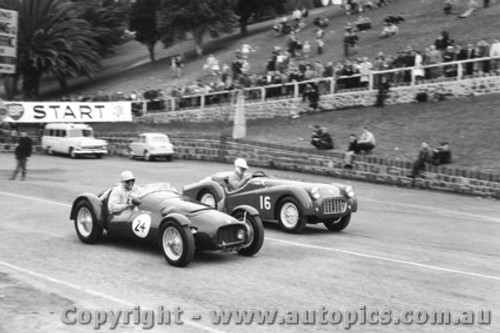 58416 - W. Leech M.M. Holden & A. Jack Triumph TR3 - Geelong Speed Trials 1958