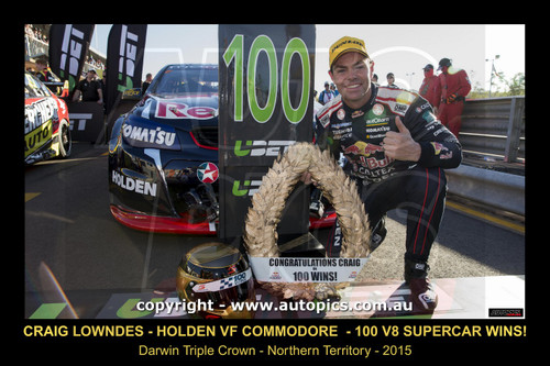 15003-1 - Craig Lowndes, Holden Commodore VF (100 V8 Supercar Wins!) - Darwin Triple Crown, Darwin, Northern Territory, 2015 