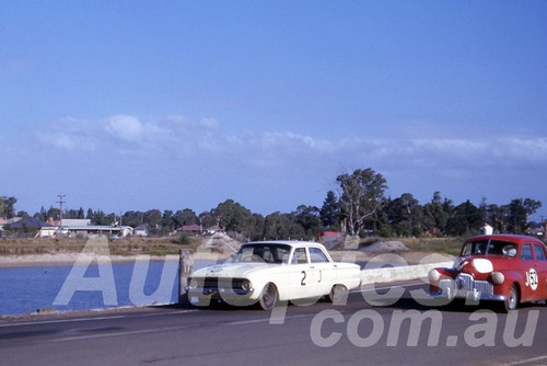 63062 - D. Algie, Falcon & M. Cock, Holden FX - Sandown 1963 - Barry Kirkpatrick Collection