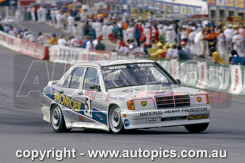 90875 - John Goss & Phil Ward, Tooheys 1000, Bathurst, 1990, MERCEDES BENZ 190E - Photographer Ray Simpson