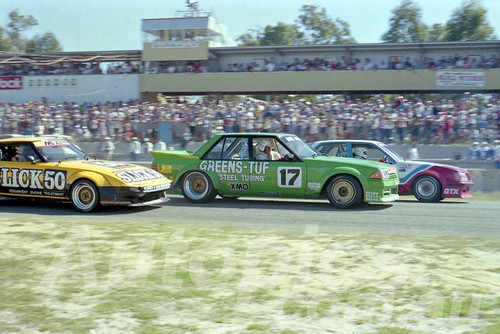 84109 - Peter McLeod Mazda RX7 Dick Johnson Falcon XE & Warren Cullen Commodore - Wanneroo April 1984 - Photographer Tony Burton