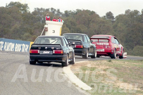 87109 - Gregg Hansford Ford Sierra, Jim Richards  & Tony Longhurst BMW M3 - Wanneroo April 1987 - Photographer Tony Burton