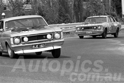 69820 - Richard Knight / Peter Larner & Bruce  Mcphee / Barry Mulholland  Ford Falcon XW GTHO  - Sandown 14 September 1969 - Photographer Peter D'Abbs