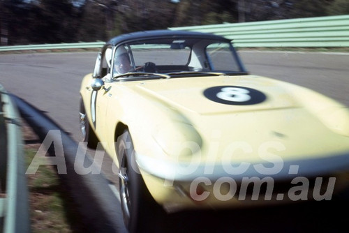 67134 - Niel Allen in Fred Gibson's Lotus Elan - Warwick Farm 1967 - Photographer Lance J Ruting