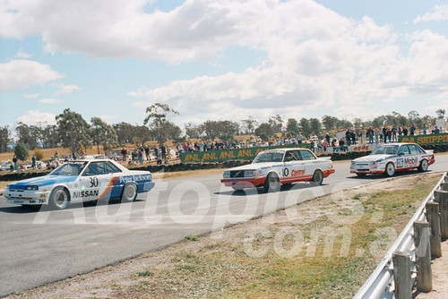 86109 - George Fury, Nissan Skyline, Robbie Francevic, Volvo 240T & Peter Brock VK Commodore - Symmons Plains, 9th March 1986 - Photographer Keith Midgley