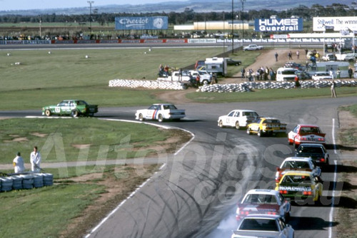 84548 - Dick Johnson, Ford XE Falcon Leads on the first lap - 1984 ATCC - Adelaide Internation Raceway