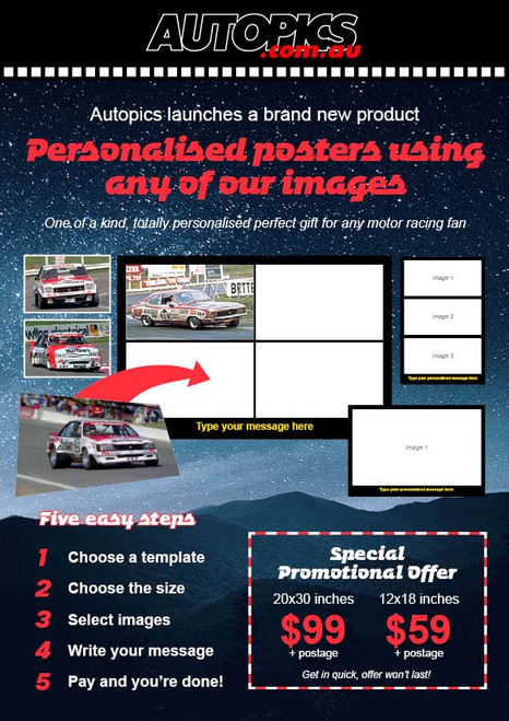 Personalised Poster Two, 20x30 inches (508x762mm), Three Images and a caption of your choice, Portrait format.  Make sure to choose your images from our website before you add to cart. 