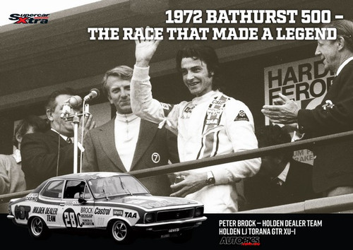 ASP118 -  Poster, 1972 Bathurst 500 - The Race That Made The Legend - Peter Brock - Holden Dealer Team, Holden LJ Torana GTR XU1