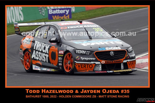 2022774 - Todd Hazelwood - Jayden Ojeda - Holden Commodore ZB - Supercars - Bathurst, REPCO 1000, 2022