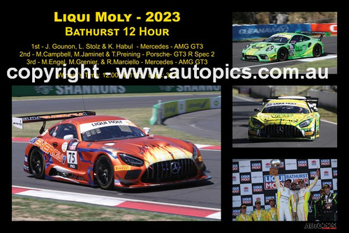 23401-1 - A Collage of the First Three Place Getters - Bathurst 12 Hour Winner 2023