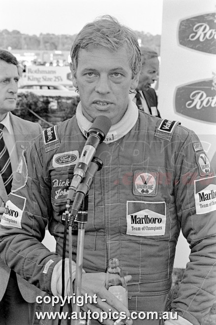 82SA09DH7014 - Dick Johnson, Castrol 400, Sandown International Motor Raceway, 12th September, 1982, Ford Falcon XE, Head Shot - Photographer Darren House