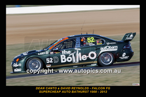 12708-1 - Dean Canto & David Reynolds, Supercheap Auto Bathurst 1000, Bathurst, 2012, Falcon FG, 2nd Place  - Photographer Craig Clifford 12708-1 - Dean Canto & David Reynolds, Supercheap Auto Bathurst 1000, Bathurst, 2012, Falcon FG, 2nd Place  - Photographer Craig Clifford