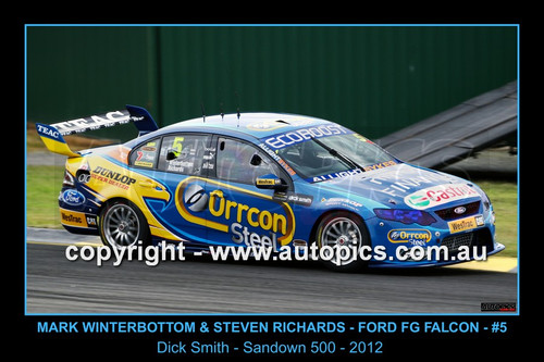 12SA09JS7011-F - Mark Winterbottom & Steven Richards,  Dick Smith Sandown 500, Sandown International Motor Raceway, 16th of September, 2012, Ford FG Falcon - Photographer James Smith
