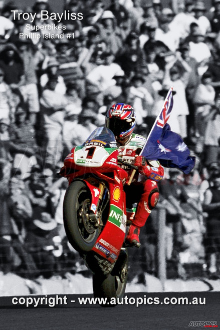 AP202307 -  Poster, Super Bikes, Phillip Island, 2002,Troy Bayliss, Ducati  