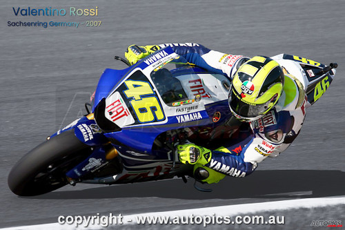 A0P207306 -  Valentino Rossi, Super Bikes, Sachsenring, Germany, 2007, Yamaha - POSTER