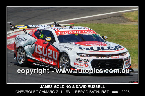 25BA10JS7078-F - James Golding & David Russell,  Repco Bathurst 1000, Mount Panorama , Bathurst, 9th - 12th of October, 2025, THIRD PLACE, Chev Camaro ZL1 