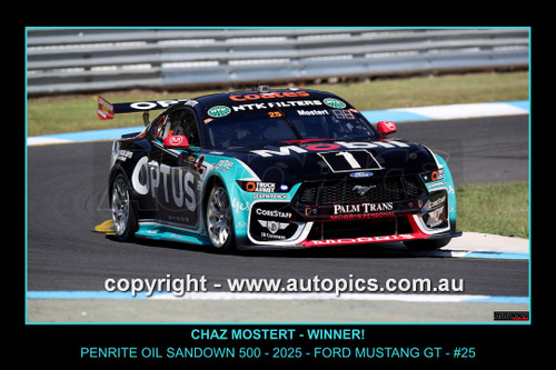 25SA11JS7001-F - Chaz Mostert - 2025 Penrite Oil Sandown 500,  Sandown International Raceway, 2025 - Ford Mustang GT - Photographer James Smith