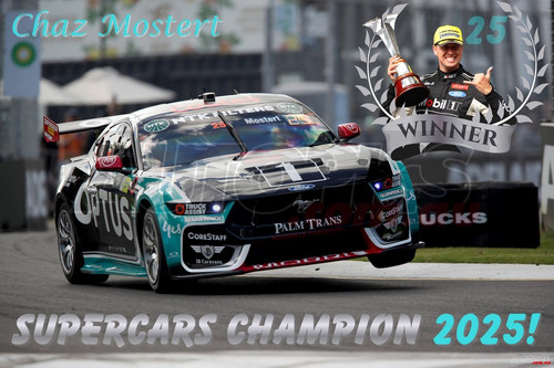 A0P250 -  Poster, Chaz Mostert, BP Adelaide 500, Adelaide Parklands Circuit, 2025 - Autopics Original Poster