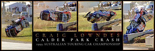 PANOLowndesCrash - Craig Lowndes, Calder Park Raceway, ATCC,  1999, Holden Commodore VT