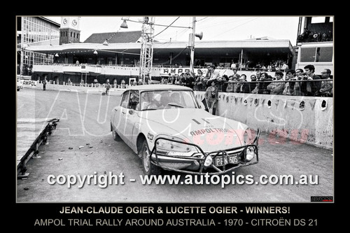 70RA06LR2508-F - Jean-Claude Ogier & Lucette Ogier, Citroën DS 21 - Ampol Trial Rally, Around Australia, 1970, WINNERS - Photographer Lance J Ruting
