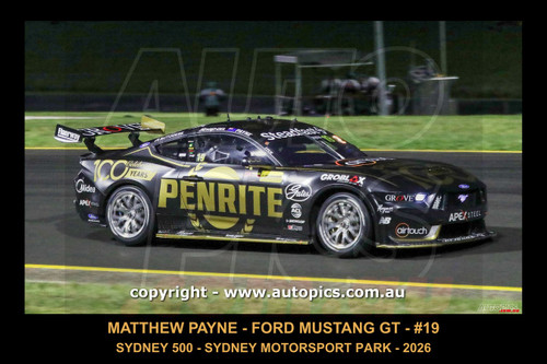 26SMP02JS7013-1 - Dunlop Sydney 500, Sydney Motorsport Park, 2026, Matthew Payne - Ford Mustang GT  - Photographer James Smith