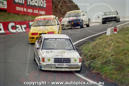90BA09LR7052 - John Goss & Phil Ward, Mercedes-Benz 190E - Tooheys 1000, Bathurst, 1990 - Photographer Lance J Ruting