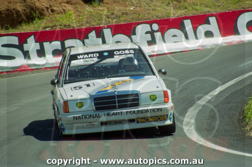90BA09LR7053 - John Goss & Phil Ward, Mercedes-Benz 190E - Tooheys 1000, Bathurst, 1990 - Photographer Lance J Ruting