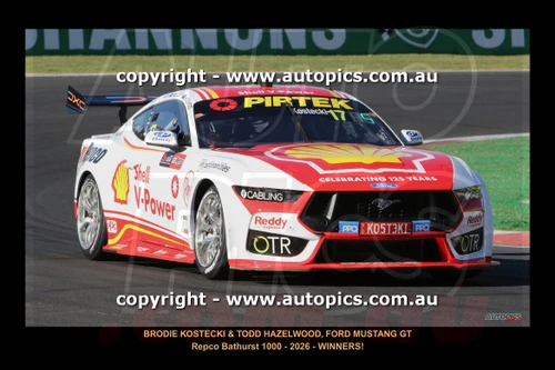 26BA10GG7057-1 - Brodie Kostecki & Todd Hazelwood, Ford Mustang GT, 1st Outright, Winners! - Repco Bathurst 1000, Mount Panorama, Bathurst, New South Wales, 2026 - Photographer James Smith