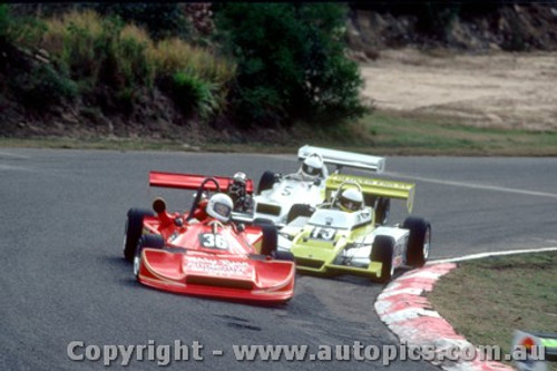 84511 - # 36 T. Ryan Ralt #13 Peter Glover Cheetah #5 D. Pringle Elfin  - Amaroo Park 8th July 1984