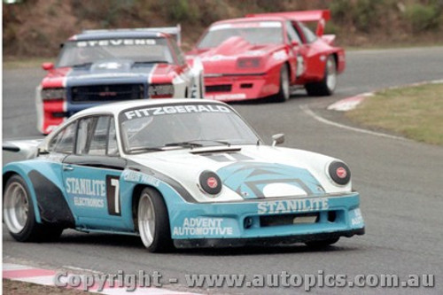 84043 - Peter Fitzgerald Porsche / Bob Stevens Holden Monaro / Neil Brain Monza - Amaroo Park 20th May 1984 - Photographer Lance  Ruting.