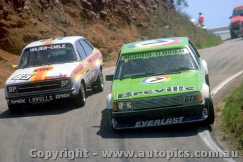 80772 - Bob Holden / D. Earle Ford Escort 1m6GL & Bob Morris / B. O'Brien  Ford Falcon XD - Bathurst 1980 - Photographer Lance J Ruting