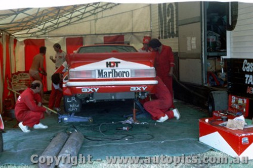 83761 - Peter Brock, John Harvey, Larry Perkins & Phil Brock, James Hardie 1000, Bathurst, 1983 - 1st Outright - Commodore VH - Photographer - Peter Green