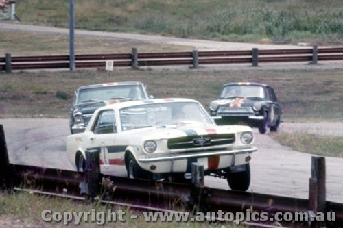 68214 - Ian  Pete  Geoghegan - Ford Mustang / Norm Beechey Chev Nova / Jim McKeon Lotus Cortina - Lakeside 1968 - Photographer John Stanley