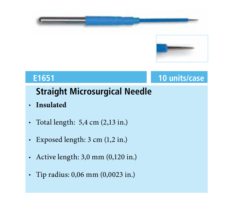 Valleylab E1651 Straight Tungsten Micro-Needle Electrode