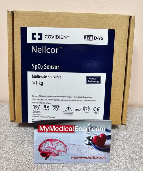 Covidien D-YS Nellcor™ Dura-Y™ SpO2 Sensors, Multisite >1 kg Reusable, Box of 01