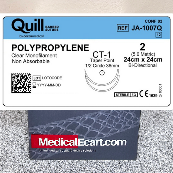 Quill™ Barbed Suture JA-1007Q PDO (Polydioxanone) Suture,  Taper Point, Bi-Directional