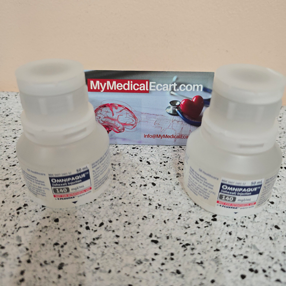 GE HealthCare Y510 Omnipaque™ (iohexol) Injection 140mg I/mL, 50 mL +PLUSPAK polymer bottles, Box of 10 (NDC 0407-1401-52)