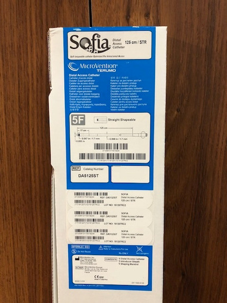 Terumo DA5115ST SOFIA™ Distal Access Catheter, 5Fr X 115cm, Straight tip, Box of 01