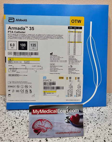 Abbott B2060-100 Armada™ 35 Percutaneous Transluminal Angioplasty (PTA) Catheter, 6.0mm x 100mm x135cm, Box of 01