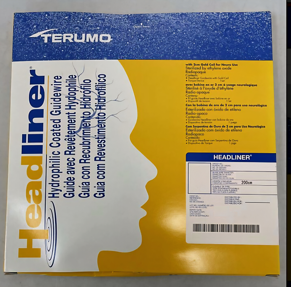 Terumo Neuro GM1622 HEADLINER™ Hydrophilic nitinol guidewire 0.016" X 200cm, 90º angle. Box of 01