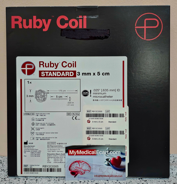 Penumbra RBY2C0305  Ruby® Coil STANDARD 3mm x 5cm. Box of 01