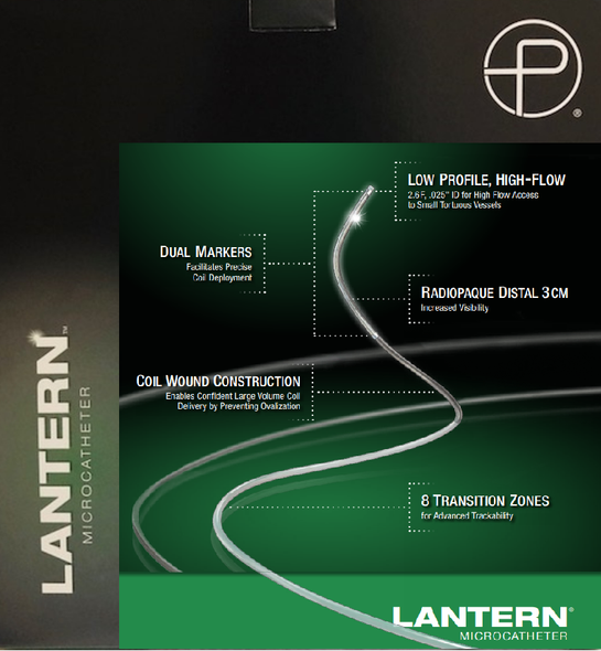 Penumbra PXSLIMLAN150STR LANTERN® Delivery Microcatheter 150cm x .025", Straight Tip, Box of 01