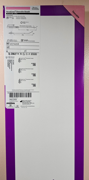 Baylis VST0203 VersaCross® Steerable Sheath, 8.5 F X 72 cm Length, Curve Medium (22 mm); D1 Curve (Large curve) Dilator, Box of 01