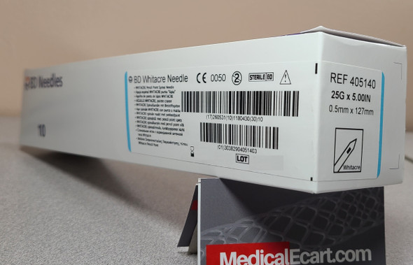 BD 405140 Whitacre Style Spinal Needle, 25 Gauge 5 Inch Long , High Flow , Pencil Point Type,